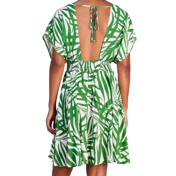 Kate Spade Open Back Cover Up Dress - Palm Fronds NWT - Picture 2 of 6